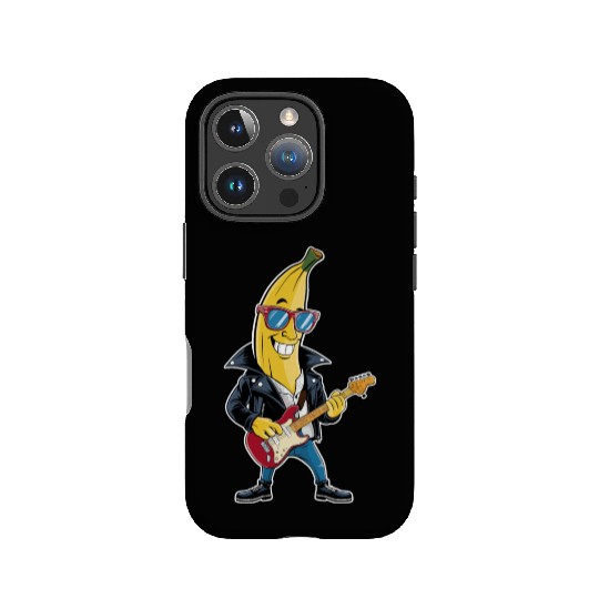 Cool Banana Rockstar Guitar Player in Sunglasses IPhone Cases