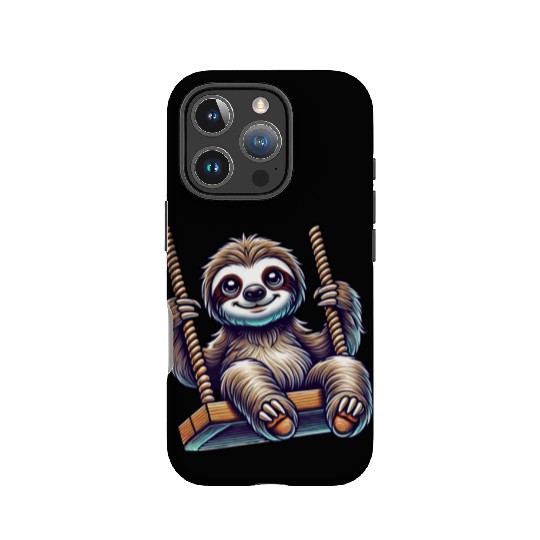 Cute sloth swing cartoon playground animal IPhone Cases
