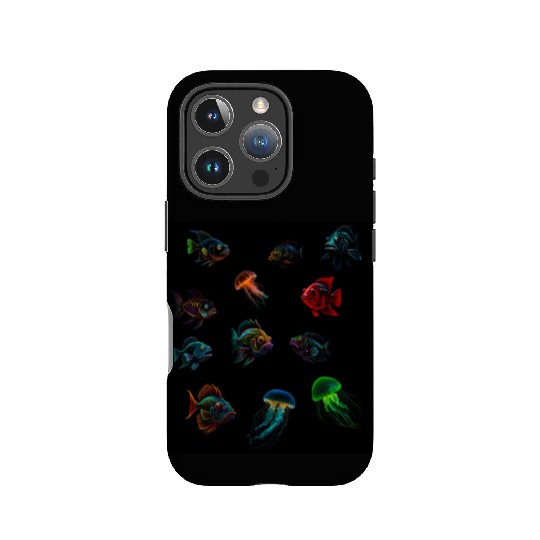 Deep Sea Fishes Bass And Jellyfish IPhone Cases
