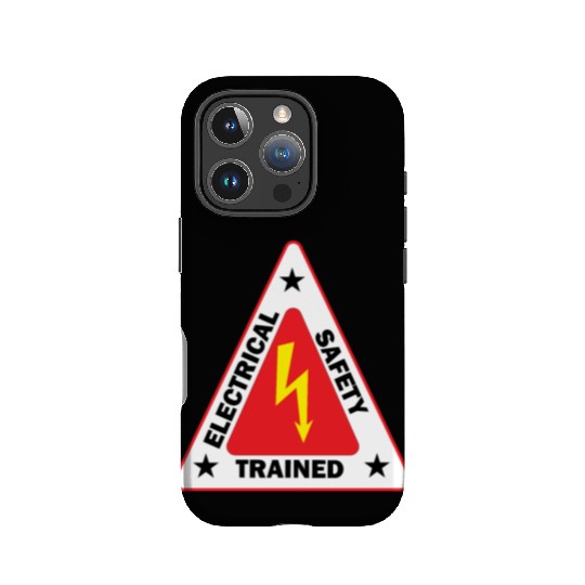 electrical Safety Trained Triangle Warning Sign IPhone Cases