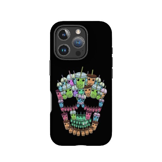 Bubble Tea Skull IPhone Cases Men Boba Tea