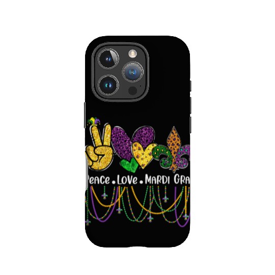 Peace Love Mardi Gras Beads Women Carnival Parade IPhone Cases
