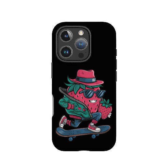 funny skateboarder berry cool lover strawberry IPhone Cases