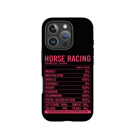 Funny Equestrian Horse Racing Nutritional Facts IPhone Cases
