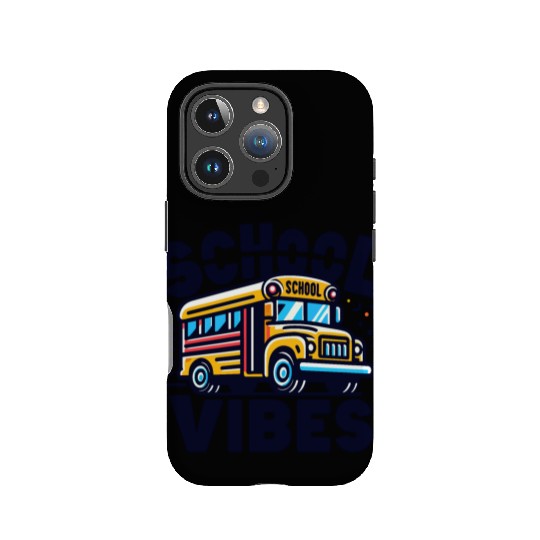 School Vibes Vector Illustration for school bus IPhone Cases