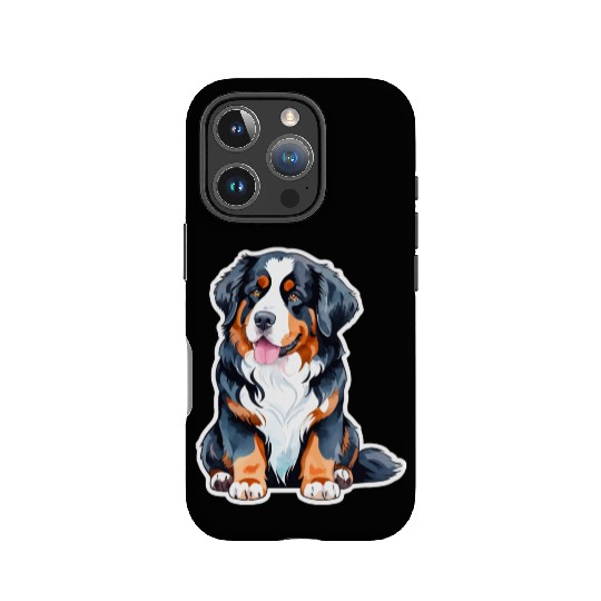 Bernese Mountain Dog Watercolor IPhone Cases