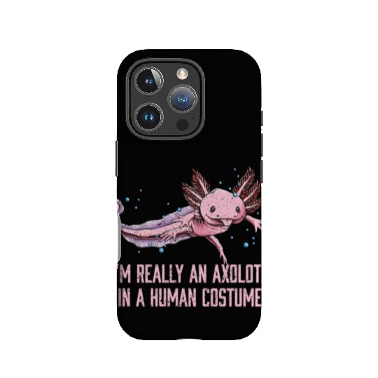 Axolotl in Human Costume Funny Salamander Humor Ax IPhone Cases