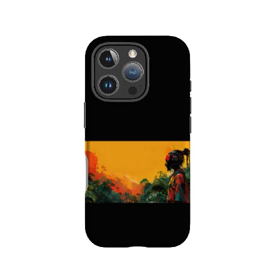 Digital Warrior: Tropical Twilight IPhone Cases
