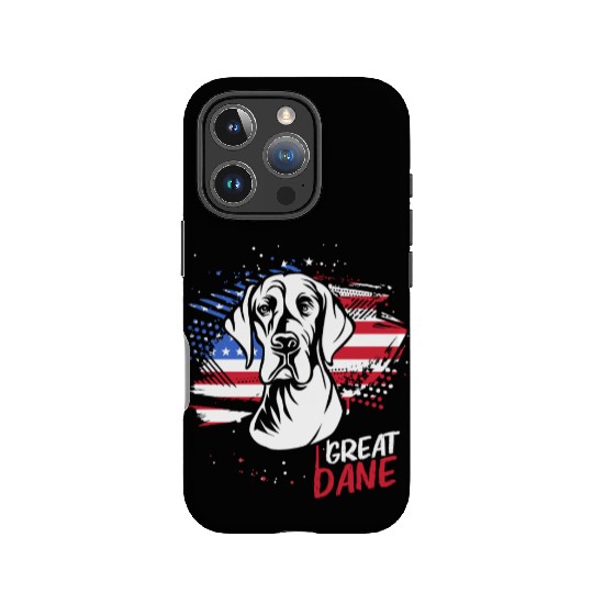 4th Of July US Flag Vintage Dog Lover Great Dane IPhone Cases
