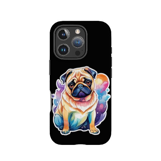 Pug Watercolor IPhone Cases