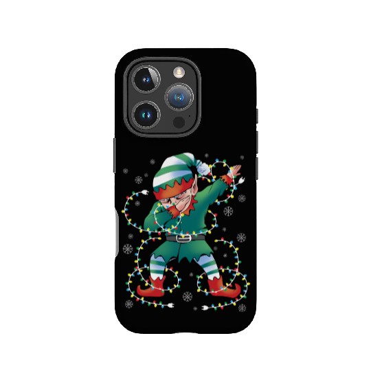 Dabbing Elf Christmas Tree Lights Xmas Family IPhone Cases
