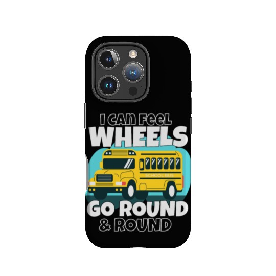 Cute back to school bus wheels go round and round IPhone Cases