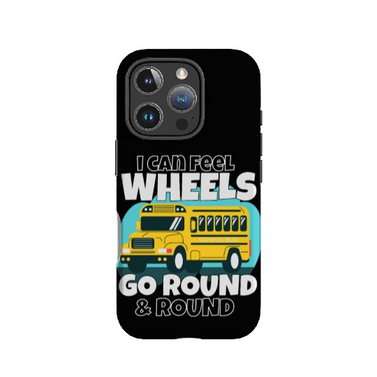 Cute back to school bus wheels go round and round IPhone Cases
