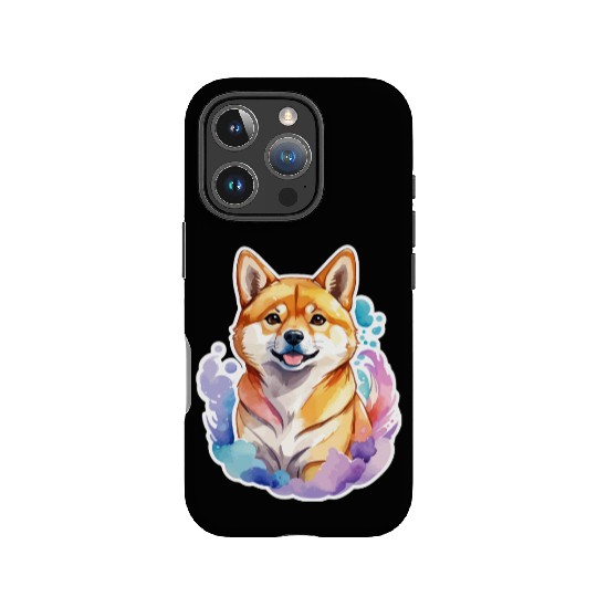 Shiba Inu Watercolor IPhone Cases