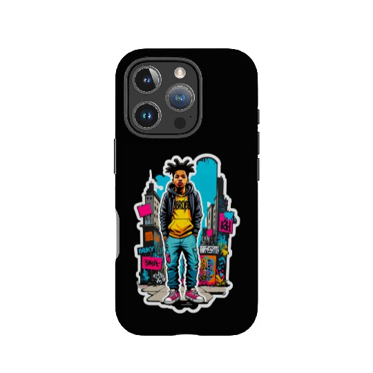 Urban Graffiti Portrait of Youth IPhone Cases