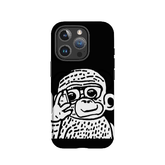 Anime-Style Monkey with Smartphone IPhone Cases