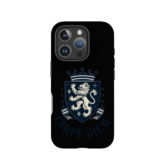 Carpe Diem - Elegant Heraldic Crest With Lion and IPhone Cases