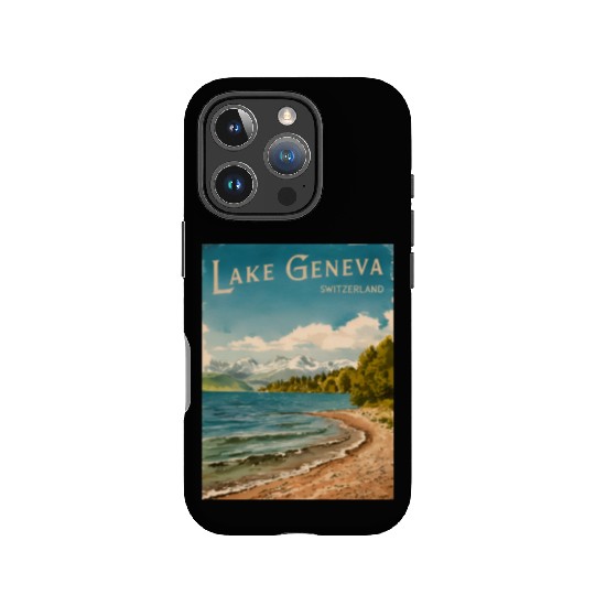 Vintage Travel Lake Geneva Switzerland Retro IPhone Cases