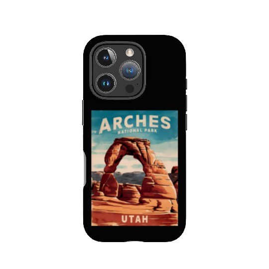 Vintage Travel Arches National Park Utah Landscape IPhone Cases