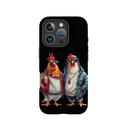 Streetwear-dressed chickens looking IPhone Cases