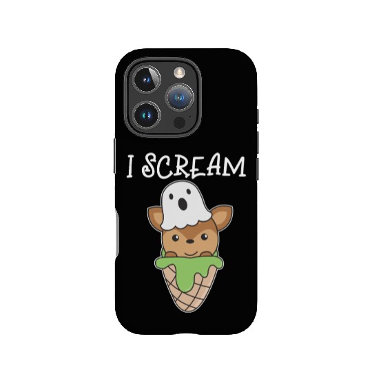 Deer Halloween Ghost I Scream Ice Cream Pun IPhone Cases