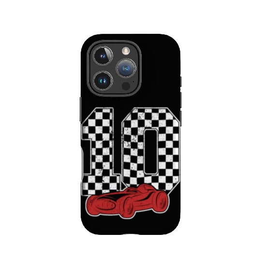 10 Year Old Pit Crew Boy Car Racing 10th Birthday IPhone Cases