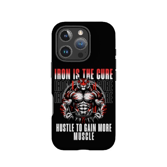 iron is the cure with bodybuliding tiger IPhone Cases