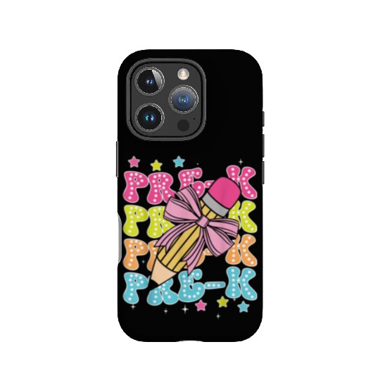 Pre K Teacher Pencil Coquette Bow Back To School K IPhone Cases