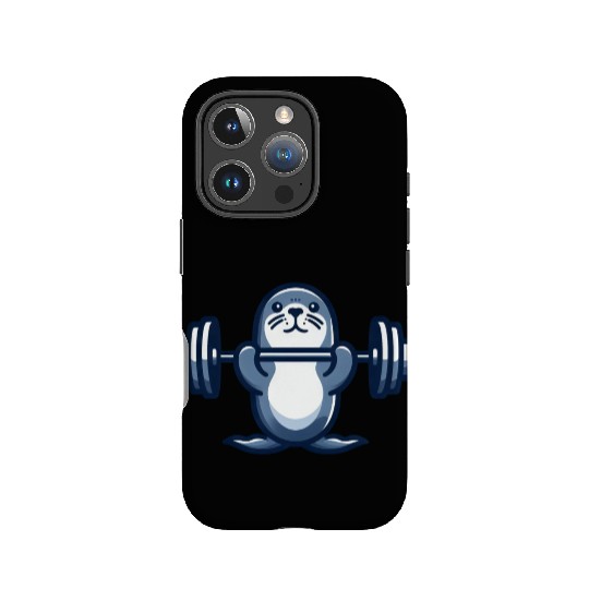 Seal dumbbell gym fitness workout training IPhone Cases