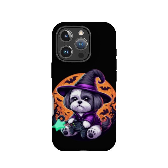Halloween design Shih Tzu Wizard gamer IPhone Cases