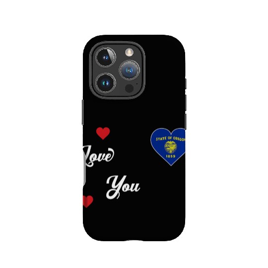 I Love Oregon USA With Oregon Flag In a Heart Prem IPhone Cases