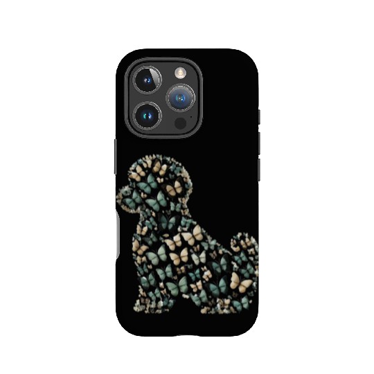 Nature's Harmony: Dog Silhouette of Butterflies IPhone Cases