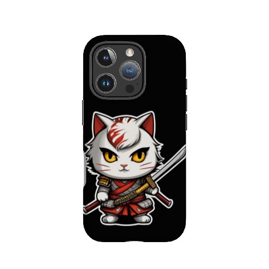 ninja cat with a katana 2 IPhone Cases