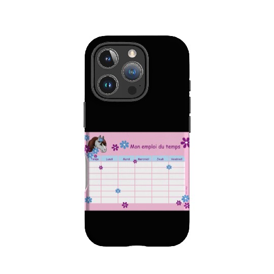 Timetable for Kids - Pony Flowers pink - French IPhone Cases