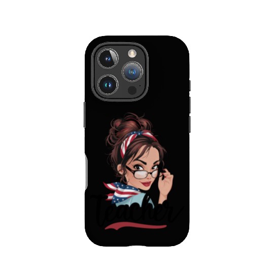 Teacher Life Messy Bun Back to School Leopard IPhone Cases