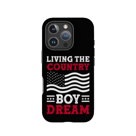 Small Town Us Flag Country Livin Boy IPhone Cases