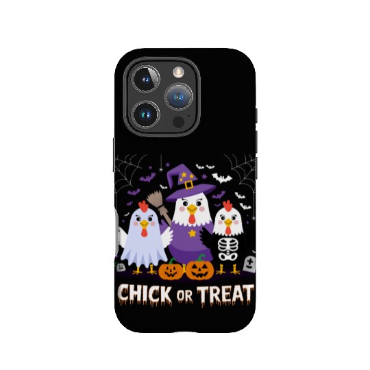 Chick or Treat Halloween Fun with Ghost, Witch, IPhone Cases