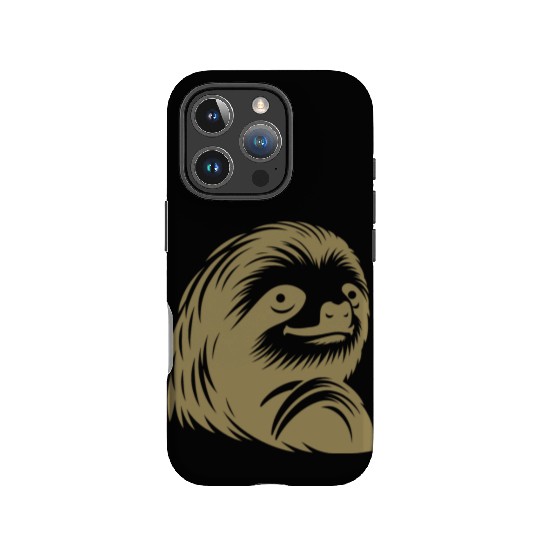 Thoughtful sloth face portrait silhouette IPhone Cases