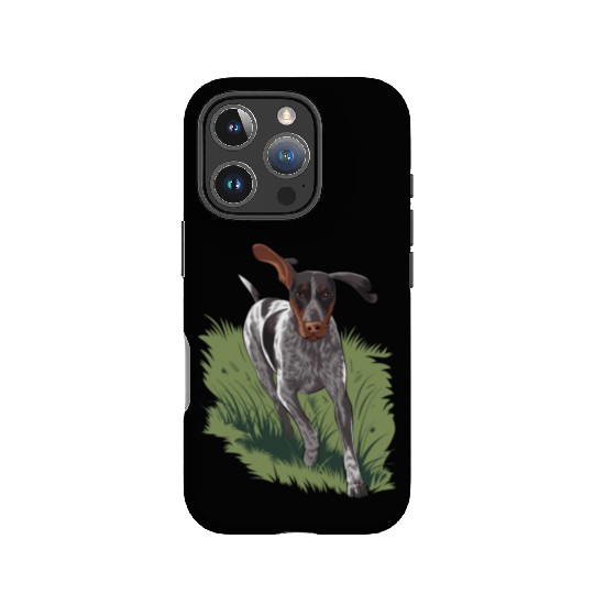 German Shorthaired Pointer Running In Field IPhone Cases