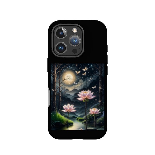 Lotus Blossoms Under the Moonlight IPhone Cases