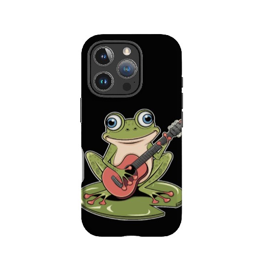 Frog Playing Guitar On Lily Pad IPhone Cases