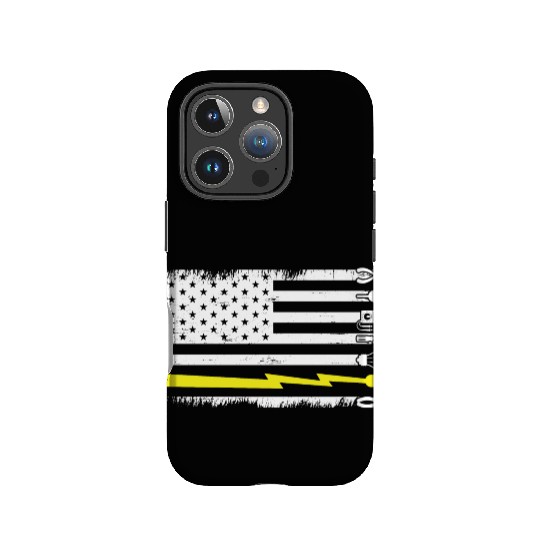 Electrician Electrical Engineer Lineman US Flag IPhone Cases