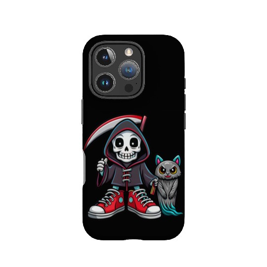 A colorful cartoon death skeleton IPhone Cases