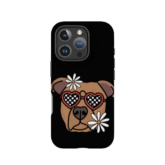 Pitbull Brown Retro Dog IPhone Cases