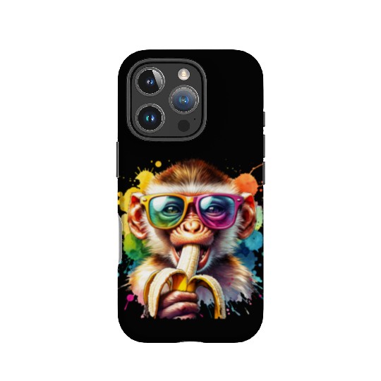 Monkey with sunglasses and banana IPhone Cases