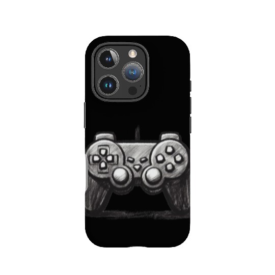 Gamer Controller Cartoon Charcoal Gaming Art 3 IPhone Cases
