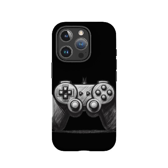 Gamer Controller Cartoon Charcoal Gaming Art 4 IPhone Cases