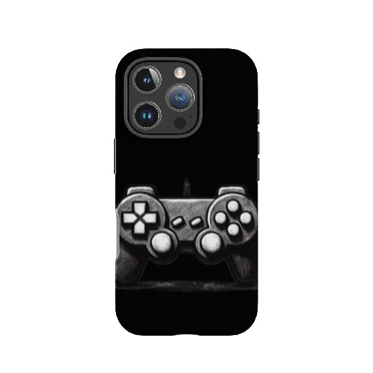 Gamer Controller Cartoon Charcoal Gaming Art 1 IPhone Cases