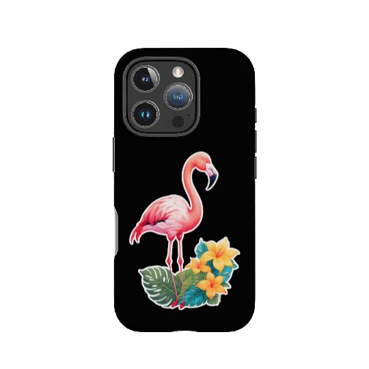 Tropical Flamingo with Floral Elegance IPhone Cases