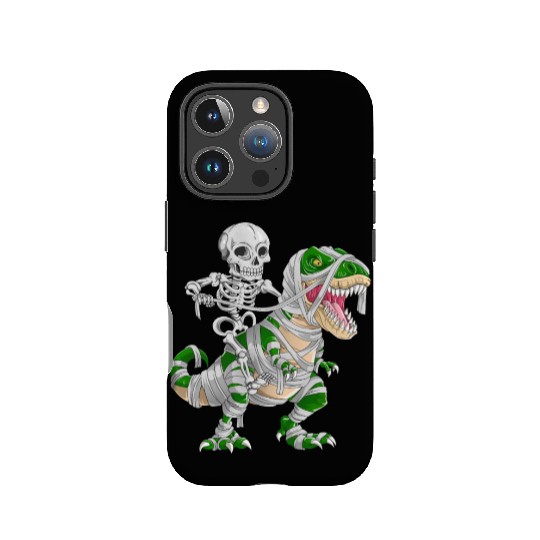 Skeleton Riding Mummy Dinosaur T rex Halloween IPhone Cases